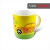 Taza vintage VW sedán flores